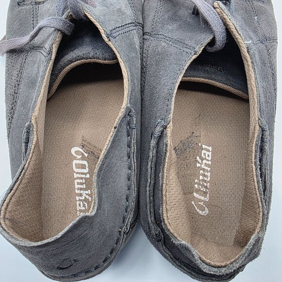 Olukai Pahono Lace Mens Size 10 Gray Shoes Casual Walking Lounge Relaxing - Picture 6 of 13